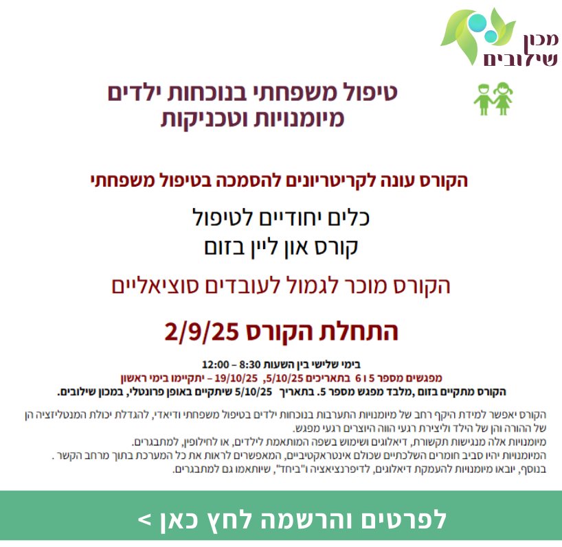 קורס טיפול משפחתי בנוכחות ילדים, מיומנויות וטכניקות